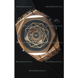 Hublot Big Bang Sang Bleu 45MM Rose Gold Swiss Replica Watch 