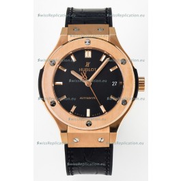 Hublot Super Clone Classic Fusion Rose Gold 38MM 1:1 Mirror Replica Watch Black Dial
