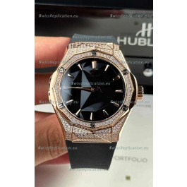 Hublot Classic Fusion Orlinski Diamonds Paved Black Dial Swiss Replica Watch