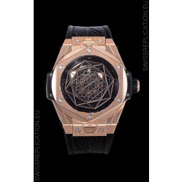 Hublot Big Bang One Click Sang Bleu 1:1 Mirror Replica in Rose Gold Casing 45MM - Black Dial