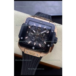 Hublot Square Bang Unico Rose Gold Titanium Chronograph Watch 1:1 Mirror Replica