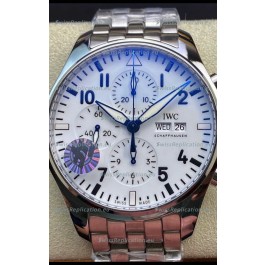 IWC Pilot Chronograph Edition White Dial in 904L Steel Casing 1:1 Mirror Replica Watch