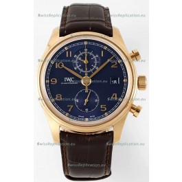 IWC Portugieser Chronograph Classic IW390305 Yellow Gold Blue Dial 1:1 Mirror Replica