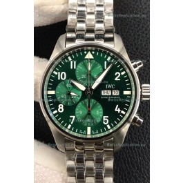 IWC Pilot Chronograph Edition Green Dial in 904L Steel Casing 1:1 Mirror Replica Watch