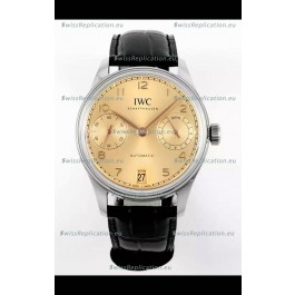 IWC Super Clone Portugieser Swiss 1:1 Mirror Replica Watch Champange Dial Steel Case Watch