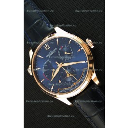 Jaeger LeCoultre Master Geographic Power Reserve Pink Gold Swiss Replica Watch 