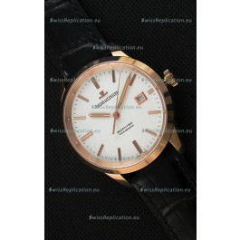 Jaeger LeCoultre Geophysic True Second Pink Gold Swiss Replica Watch White Dial 