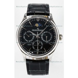 Jaeger LeCoultre Super Clone Master Ultra-Thin Perpetual Calendar Black Dial Watch
