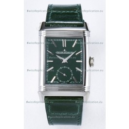 Jaeger-LeCoultre Reverso Super Clone DuoFace Green/White Steel Replica Watch 