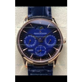 Jaeger LeCoultre Super Clone Master Ultra-Thin Perpetual Calendar Blue Dial Watch