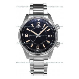 Jaeger LeCoultre Polaris Date Black Dial Steel Strap 1:1 Mirror Replica Watch 42MM