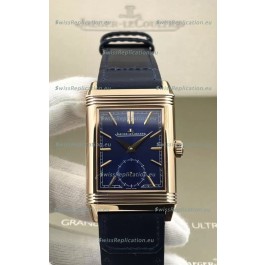 Jaeger-LeCoultre Reverso DuoFace Rose Gold Casing Watch Blue Dial in Swiss Automatic Movement