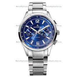Jaeger LeCoultre Polaris Chronograph Stainless Steel Casing Blue Dial Swiss Replica Watch 