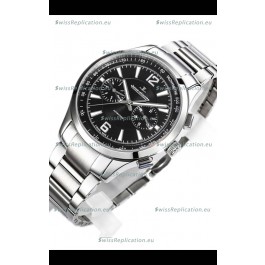 Jaeger LeCoultre Polaris Chronograph Stainless Steel Casing Black Dial Swiss Replica Watch 