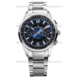 Jaeger LeCoultre Polaris Chronograph Stainless Steel Casing Blue Dial Swiss Replica Watch 
