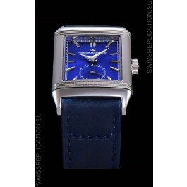 Jaeger LeCoultre Reverso Swiss Replica Watch in Steel Casing - Blue Dial 