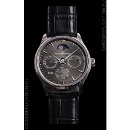 Jaeger LeCoultre Master Ultra Thin Perpetual Swiss Replica Watch in Grey Dial 