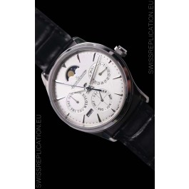 Jaeger LeCoultre Master Ultra Thin Perpetual Swiss Replica Watch in White Dial 