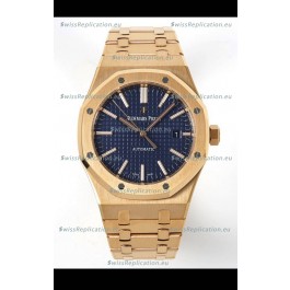 Audemars Piguet Royal Oak 15400 41MM Blue Dial 904L Rose Gold CALIBRE 3120 Movement 1:1 Mirror Replica