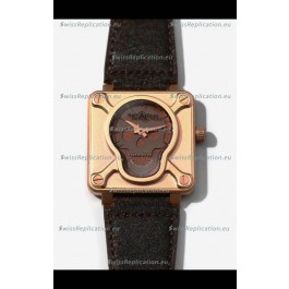 Bell & Ross BR0192 Skull Edition Bronze Casing GREY Skull on Brown Layer Swiss Replica Watch 
