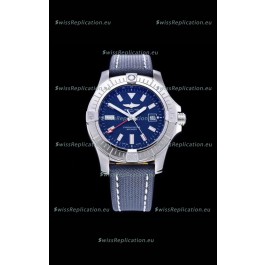 Breitling Avenger 43 Automatic Blue Dial Military Strap 1:1 Mirror Swiss Replica Watch 