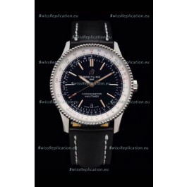 Breitling Navitimer 1 Automatic Swiss Replica Watch in Black Dial - Leather Strap