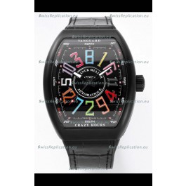 Franck Muller Vanguard Crazy Color Hours in DLC Coated Casing Swiss Replica Watch 