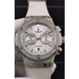Hublot Classic Fusion Chronograph Steel Diamonds Casing Steel Dial 1:1 Mirror Replica Watch 