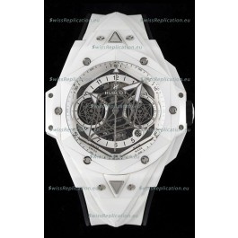 Hublot Big Bang UNICO Sang Bleu II White Ceramic 1:1 Mirror Quality Swiss Replica Watch 