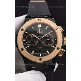 Hublot Classic Fusion Chronograph Ceramic Rose Gold Bezel Carbon Dial 1:1 Mirror Replica Watch 