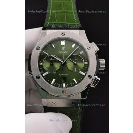 Hublot Classic Fusion Chronograph Stainless Steel Casing Green Dial 1:1 Mirror Replica Watch 