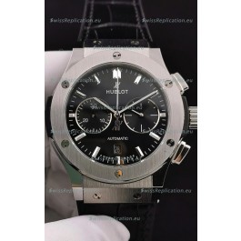 Hublot Classic Fusion Chronograph Stainless Steel Casing Black Dial 1:1 Mirror Replica Watch 