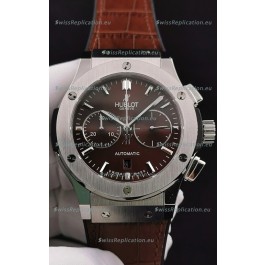 Hublot Classic Fusion Chronograph Stainless Steel Casing Brown Dial 1:1 Mirror Replica Watch 