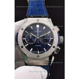 Hublot Classic Fusion Chronograph Stainless Steel Casing Blue Dial 1:1 Mirror Replica Watch 