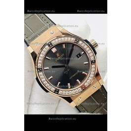 Hublot Classic Fusion Rose Gold Grey Dial Swiss Replica Watch 1:1 Mirror Quality 
