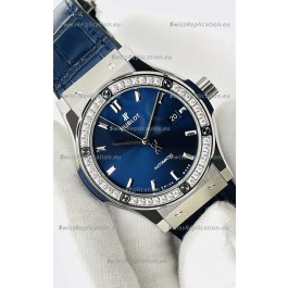 Hublot Classic Fusion Stainless Steel Blue Dial Swiss Replica Watch 1:1 Mirror Quality 