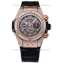 Hublot Big Bang Unico Rose Gold Diamonds Casing 1:1 Mirror Edition Swiss Replica Watch
