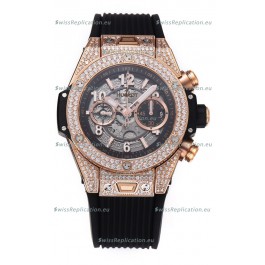Hublot Big Bang Unico Rose Gold Diamonds Casing 1:1 Mirror Edition Swiss Replica Watch