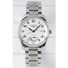 Longines Master Collection Automatic Power Reserve White Dial Swiss Replica Watch Steel Strap