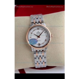 Omega De Ville Edition Swiss Automatic Watch in Two Tone Rose Gold White Dial 