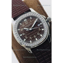 Patek Philippe Aquanaut 5067A Swiss Replica Brown Dial in Stainless Steel Diamonds Bezel 35MM