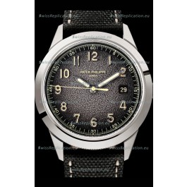Patek Philippe Calatrava 5226G-001 904L Steel 1:1 Mirror Replica Watch Hybrid Leather/Canvas Strap