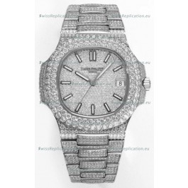 Patek Philippe Nautilus 5711/A Swiss Replica Watch 1:1 Mirror Replica in 904L Steel Diamonds Casing