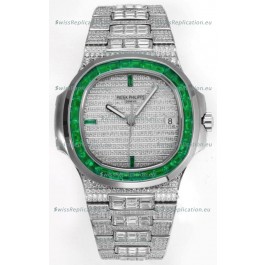 Patek Philippe Nautilus 5711/A Swiss Replica Watch 1:1 Mirror Replica in 904L Steel Diamonds Casing