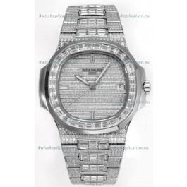Patek Philippe Nautilus 5711/A Swiss Replica Watch 1:1 Mirror Replica in 904L Steel Diamonds Casing