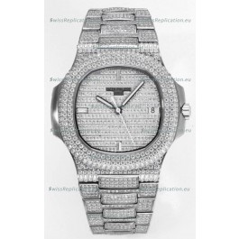 Patek Philippe Nautilus 5711/A Swiss Replica Watch 1:1 Mirror Replica in 904L Steel Diamonds Casing