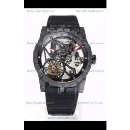Roger Dubuis Excalibur Spider Flying Tourbillon Skeleton Carbon Casing 42MM 1:1 Mirror Swiss Watch