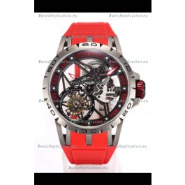 Roger Dubuis Excalibur Spider Flying Tourbillon Skeleton Titanium Casing 45MM 1:1 Mirror Swiss Watch