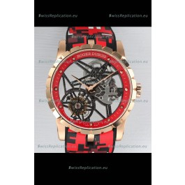 Roger Dubuis Excalibur Spider Flying Tourbillon Skeleton Rose Gold Casing 42MM 1:1 Mirror Swiss Watch