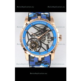 Roger Dubuis Excalibur Spider Flying Tourbillon Skeleton Rose Gold Casing 42MM 1:1 Mirror Swiss Watch